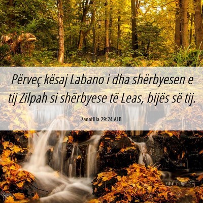 Picture 06 - Zanafilla 29:24 ALB - Përveç kësaj Labano i dha shërbyesen e tij - Bible Verse Picture