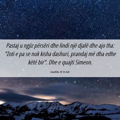 Picture 06 - Zanafilla 29:33 ALB - Pastaj u ngjiz përsëri dhe lindi një djalë - Bible Verse Picture
