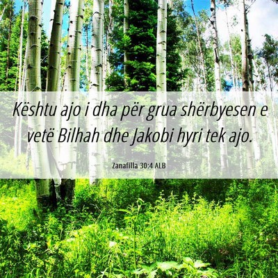 Picture 06 - Zanafilla 30:4 ALB - Kështu ajo i dha për grua shërbyesen e vetë - Bible Verse Picture