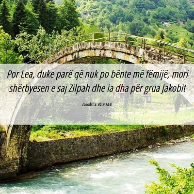 Picture 06 - Zanafilla 30:9 ALB - Por Lea, duke parë që nuk po bënte më - Bible Verse Picture