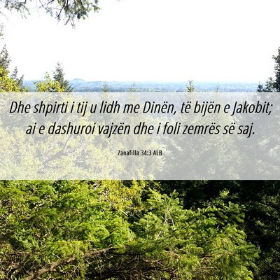 Picture 06 - Zanafilla 34:3 ALB - Dhe shpirti i tij u lidh me Dinën, të bijën e - Bible Verse Picture