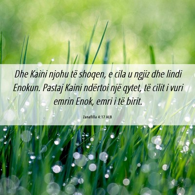 Picture 06 - Zanafilla 4:17 ALB - Dhe Kaini njohu të shoqen, e cila u ngjiz dhe - Bible Verse Picture