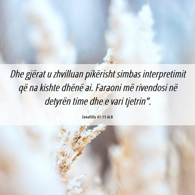 Picture 06 - Zanafilla 41:13 ALB - Dhe gjërat u zhvilluan pikërisht simbas - Bible Verse Picture