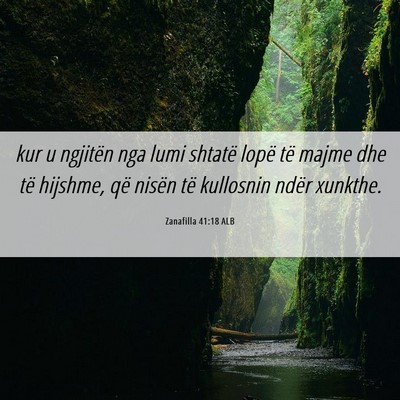 Picture 06 - Zanafilla 41:18 ALB - kur u ngjitën nga lumi shtatë lopë të majme - Bible Verse Picture