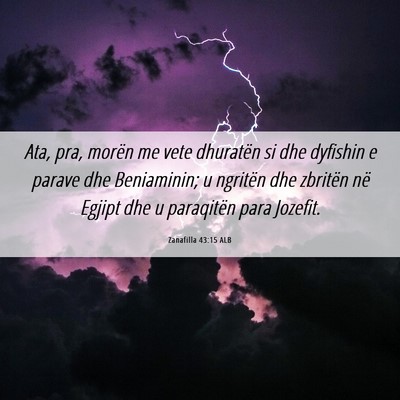 Picture 06 - Zanafilla 43:15 ALB - Ata, pra, morën me vete dhuratën si dhe - Bible Verse Picture