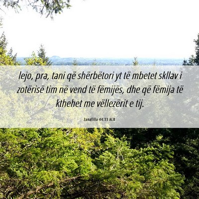 Picture 06 - Zanafilla 44:33 ALB - lejo, pra, tani që shërbëtori yt të mbetet - Bible Verse Picture