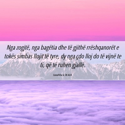 Picture 06 - Zanafilla 6:20 ALB - Nga zogjtë, nga bagëtia dhe të gjithë - Bible Verse Picture