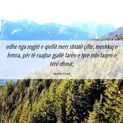 Picture 06 - Zanafilla 7:3 ALB - edhe nga zogjtë e qiellit merr shtatë çifte, - Bible Verse Picture