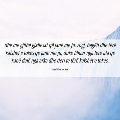 Picture 06 - Zanafilla 9:10 ALB - dhe me gjithë gjallesat që janë me ju: zogj, - Bible Verse Picture