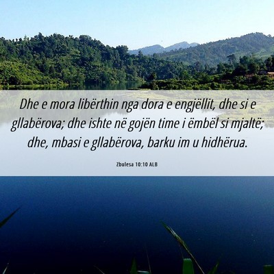 Picture 06 - Zbulesa 10:10 ALB - Dhe e mora libërthin nga dora e engjëllit, dhe - Bible Verse Picture