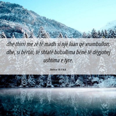 Picture 06 - Zbulesa 10:3 ALB - dhe thirri me zë të madh si një luan që - Bible Verse Picture