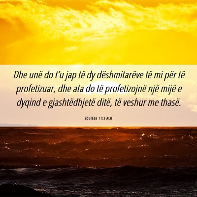Picture 06 - Zbulesa 11:3 ALB - Dhe unë do t’u jap të dy dëshmitarëve të - Bible Verse Picture