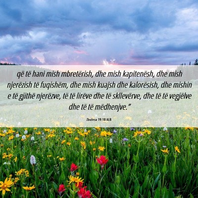 Picture 06 - Zbulesa 19:18 ALB - që të hani mish mbretërish, dhe mish - Bible Verse Picture