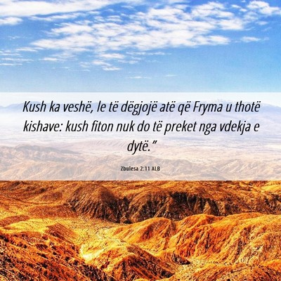 Picture 06 - Zbulesa 2:11 ALB - Kush ka veshë, le të dëgjojë atë që Fryma u - Bible Verse Picture
