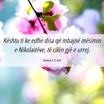 Picture 06 - Zbulesa 2:15 ALB - Kështu ti ke edhe disa që mbajnë mësimin e - Bible Verse Picture