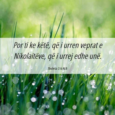 Picture 06 - Zbulesa 2:6 ALB - Por ti ke këtë, që i urren veprat e - Bible Verse Picture