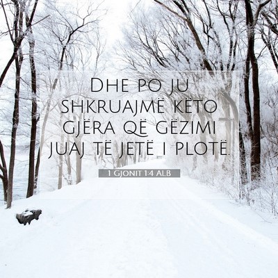 Picture 07 - 1 Gjonit 1:4 ALB - Dhe po ju shkruajmë këto gjëra që gëzimi - Bible Verse Picture