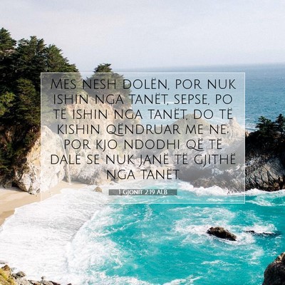 Picture 07 - 1 Gjonit 2:19 ALB - Mes nesh dolën, por nuk ishin nga tanët, sepse, - Bible Verse Picture