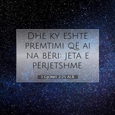 Picture 07 - 1 Gjonit 2:25 ALB - Dhe ky është premtimi që ai na bëri: jeta e - Bible Verse Picture
