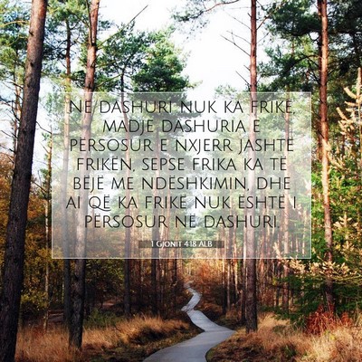 Picture 07 - 1 Gjonit 4:18 ALB - Në dashuri nuk ka frikë, madje dashuria e - Bible Verse Picture