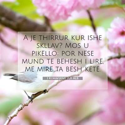 Picture 07 - 1 Korintasve 7:21 ALB - A je thirrur kur ishe skllav? Mos u pikëllo; por - Bible Verse Picture
