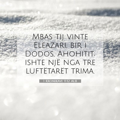 Picture 07 - 1 Kronikave 11:12 ALB - Mbas tij vinte Eleazari, bir i Dodos, Ahohitit; - Bible Verse Picture