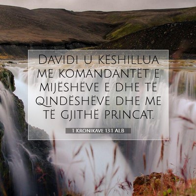 Picture 07 - 1 Kronikave 13:1 ALB - Davidi u këshillua me komandantët e mijëshëve - Bible Verse Picture