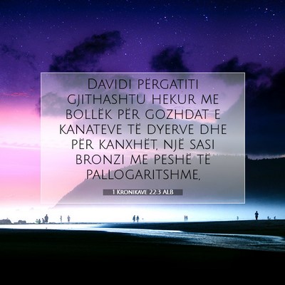 Picture 07 - 1 Kronikave 22:3 ALB - Davidi përgatiti gjithashtu hekur me bollëk - Bible Verse Picture