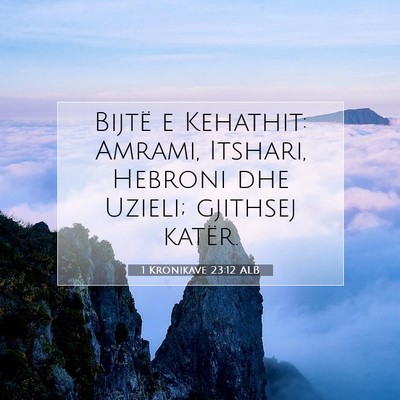 Picture 07 - 1 Kronikave 23:12 ALB - Bijtë e Kehathit: Amrami, Itshari, Hebroni dhe - Bible Verse Picture