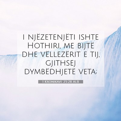 Picture 07 - 1 Kronikave 25:28 ALB - i njëzetenjëti ishte Hothiri, me bijtë dhe - Bible Verse Picture