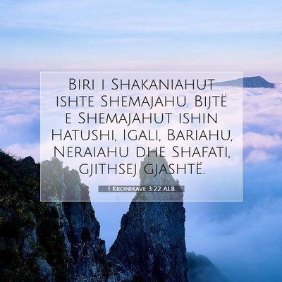 Picture 07 - 1 Kronikave 3:22 ALB - Biri i Shakaniahut ishte Shemajahu. Bijtë e - Bible Verse Picture