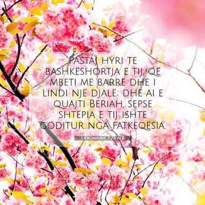 Picture 07 - 1 Kronikave 7:23 ALB - Pastaj hyri te bashkëshortja e tij, që mbeti me - Bible Verse Picture