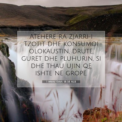 Picture 07 - 1 Mbretërve 18:38 ALB - Atëherë ra zjarri i Tzotit dhe konsumoi - Bible Verse Picture