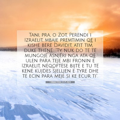 Picture 07 - 1 Mbretërve 8:25 ALB - Tani, pra, o Zot, Perëndi i Izraelit, mbaje - Bible Verse Picture