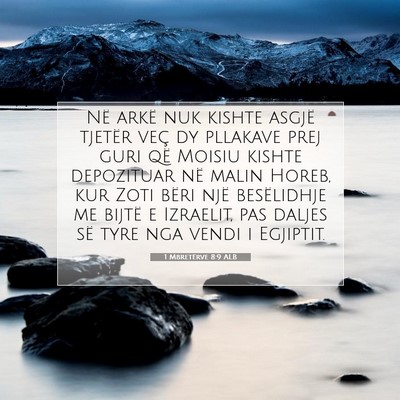 Picture 07 - 1 Mbretërve 8:9 ALB - Në arkë nuk kishte asgjë tjetër veç dy - Bible Verse Picture