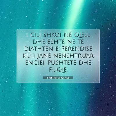 Picture 07 - 1 Pjetrit 3:22 ALB - i cili shkoi në qiell dhe është në të - Bible Verse Picture
