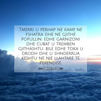Picture 07 - 1 Samuelit 14:15 ALB - Tmerri u përhap në kamp, në fshatra dhe në - Bible Verse Picture