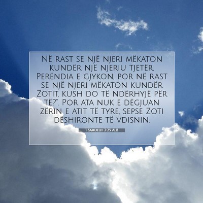 Picture 07 - 1 Samuelit 2:25 ALB - Në rast se një njeri mëkaton kundër një - Bible Verse Picture