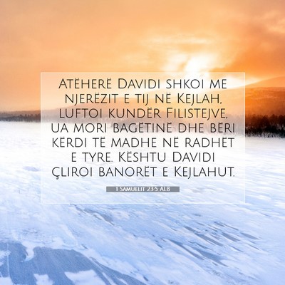 Picture 07 - 1 Samuelit 23:5 ALB - Atëherë Davidi shkoi me njerëzit e tij në - Bible Verse Picture