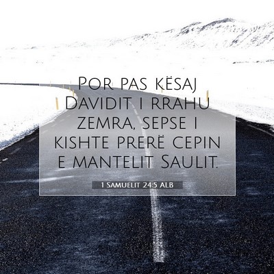 Picture 07 - 1 Samuelit 24:5 ALB - Por pas kësaj Davidit i rrahu zemra, sepse i - Bible Verse Picture