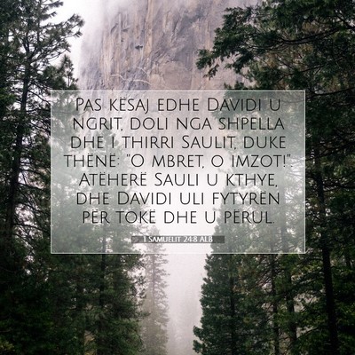 Picture 07 - 1 Samuelit 24:8 ALB - Pas kësaj edhe Davidi u ngrit, doli nga shpella - Bible Verse Picture