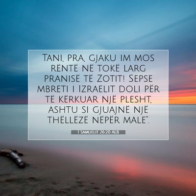 Picture 07 - 1 Samuelit 26:20 ALB - Tani, pra, gjaku im mos rëntë në tokë larg - Bible Verse Picture