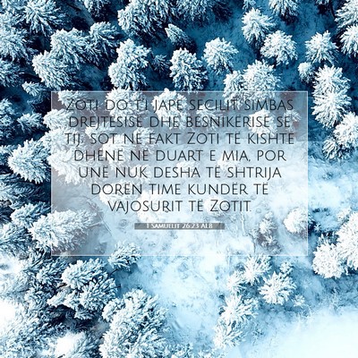 Picture 07 - 1 Samuelit 26:23 ALB - Zoti do t’i japë secilit simbas drejtësisë - Bible Verse Picture