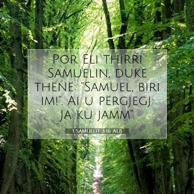 Picture 07 - 1 Samuelit 3:16 ALB - Por Eli thirri Samuelin, duke thënë: 