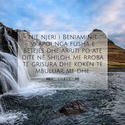 Picture 07 - 1 Samuelit 4:12 ALB - Një njeri i Beniaminit vrapoi nga fusha e - Bible Verse Picture