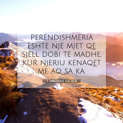 Picture 07 - 1 Timoteut 6:6 ALB - Perëndishmëria është një mjet që sjell dobi - Bible Verse Picture