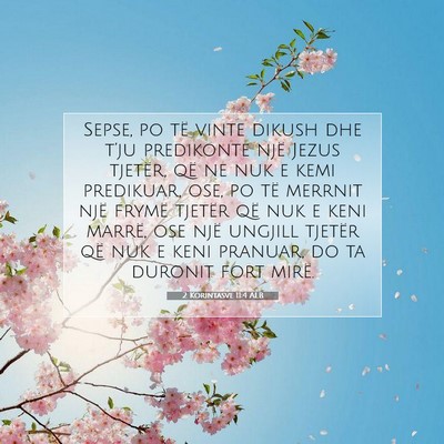 Picture 07 - 2 Korintasve 11:4 ALB - Sepse, po të vinte dikush dhe t’ju predikonte - Bible Verse Picture