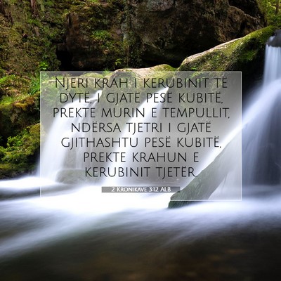 Picture 07 - 2 Kronikave 3:12 ALB - Njeri krah i kerubinit të dytë, i gjatë pesë - Bible Verse Picture