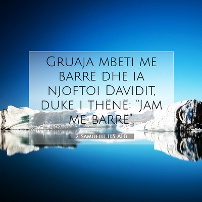 Picture 07 - 2 Samuelit 11:5 ALB - Gruaja mbeti me barrë dhe ia njoftoi Davidit, - Bible Verse Picture