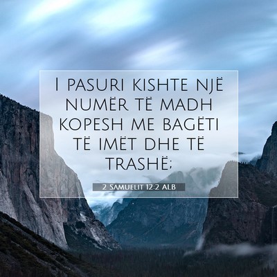 Picture 07 - 2 Samuelit 12:2 ALB - I pasuri kishte një numër të madh kopesh me - Bible Verse Picture